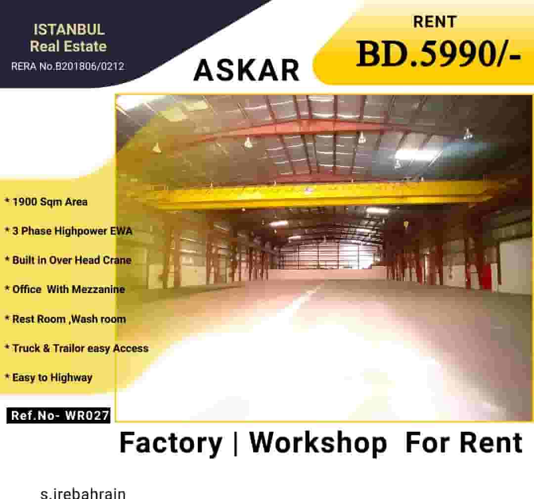 Factory 1900 sqm for rent