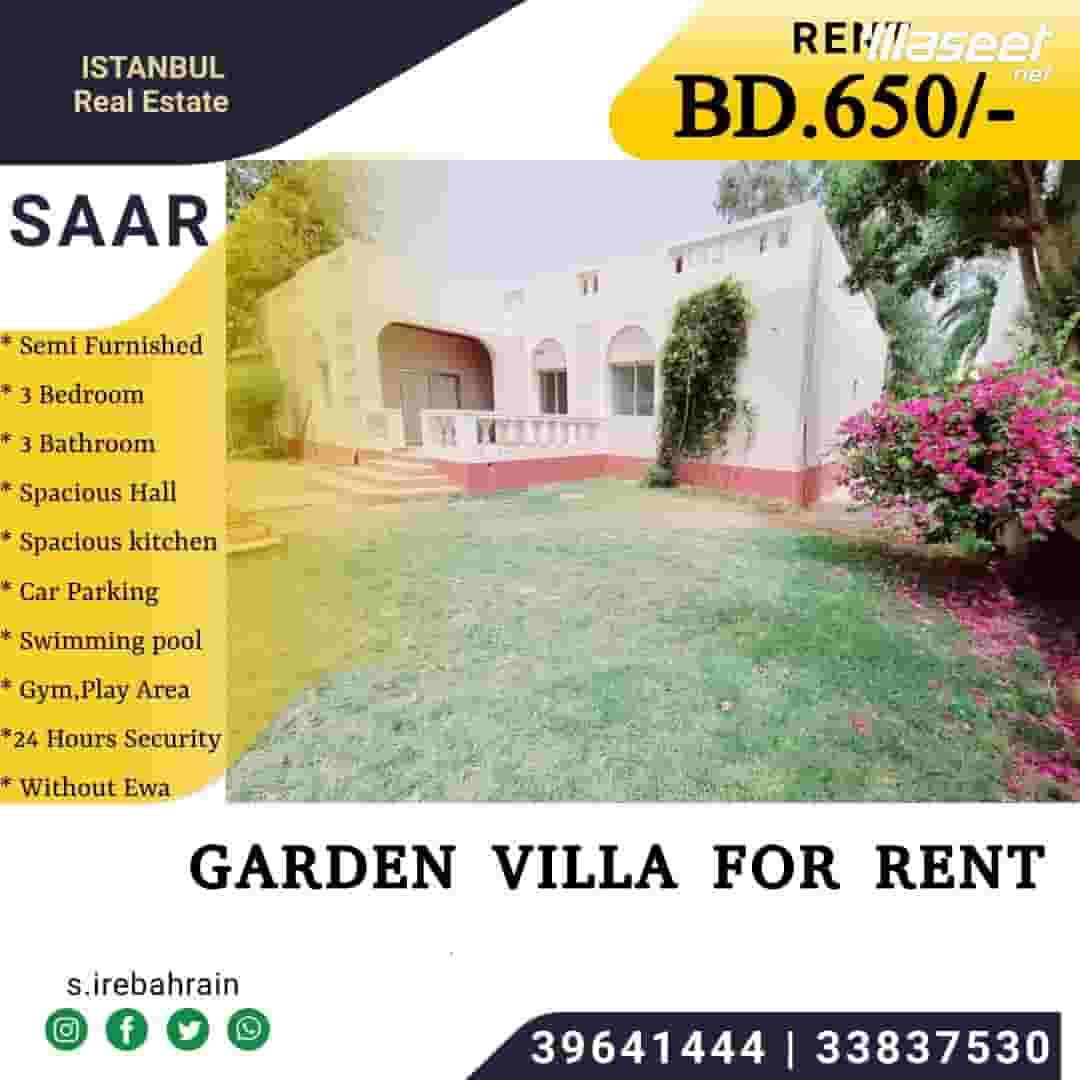 A villa with a beautiful garden for rent in Saar 