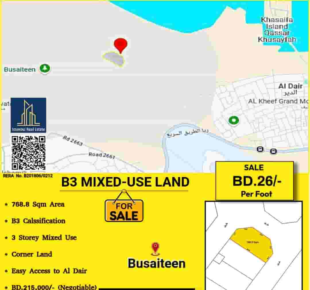B3 land for sale in Busaiteen 