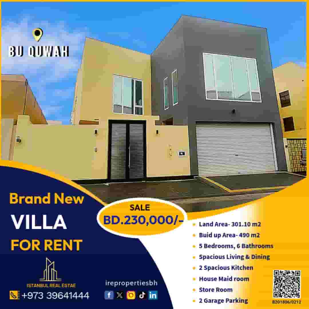 New luxury villa for sale in Bu Quwah 