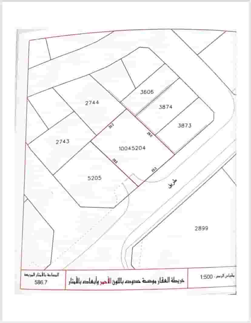 ارض للبيع في مدينة حمد اللوزي 586متر