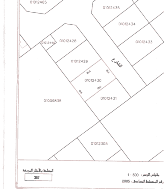 ارض للبيع في عراد 387م
