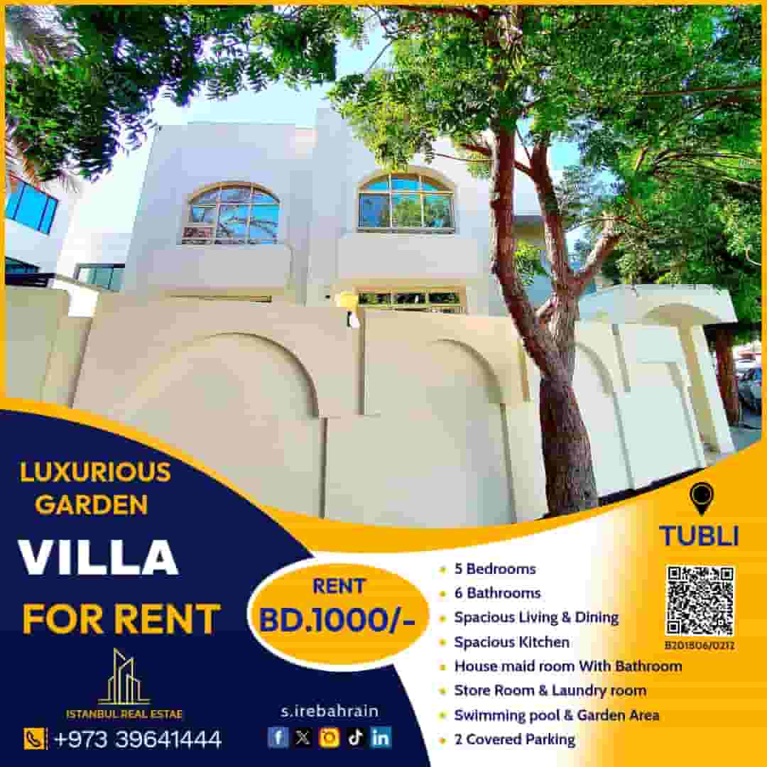 luxury semi-furnished garden villa