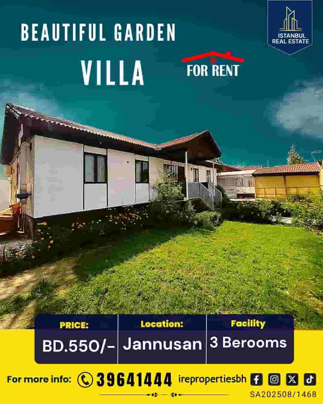 Villa with beautiful garden for rent in Jinosan area 