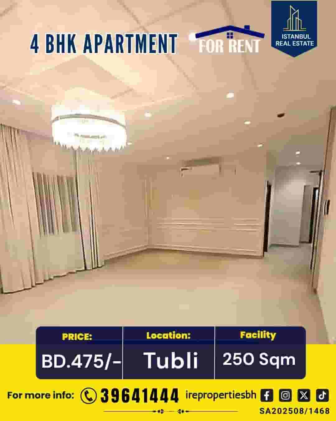 4 bedroom semi-furnished flat for rent in Tubli
