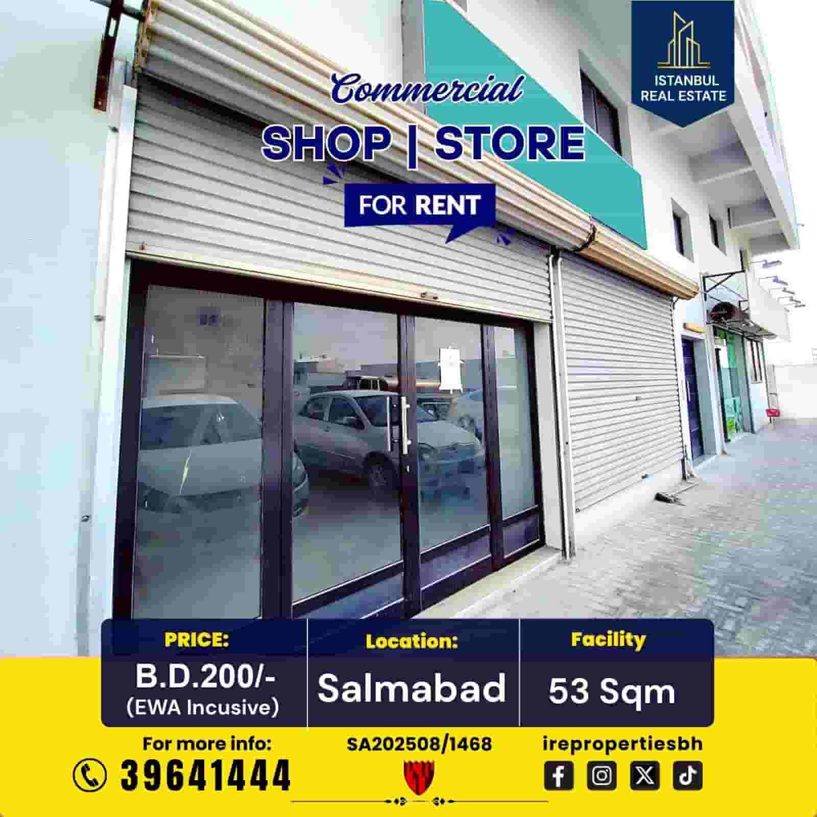 Two bedroom shop for rent in Salmabad 