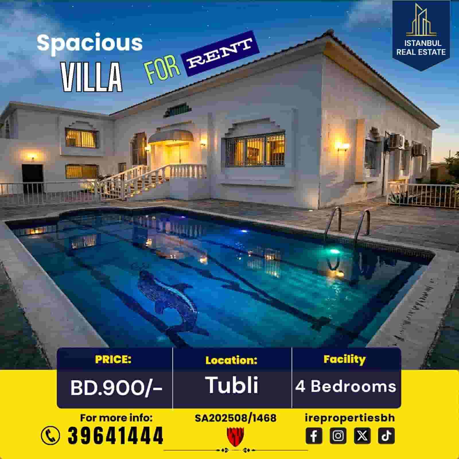 A beautiful semi-furnished villa in Tubli 