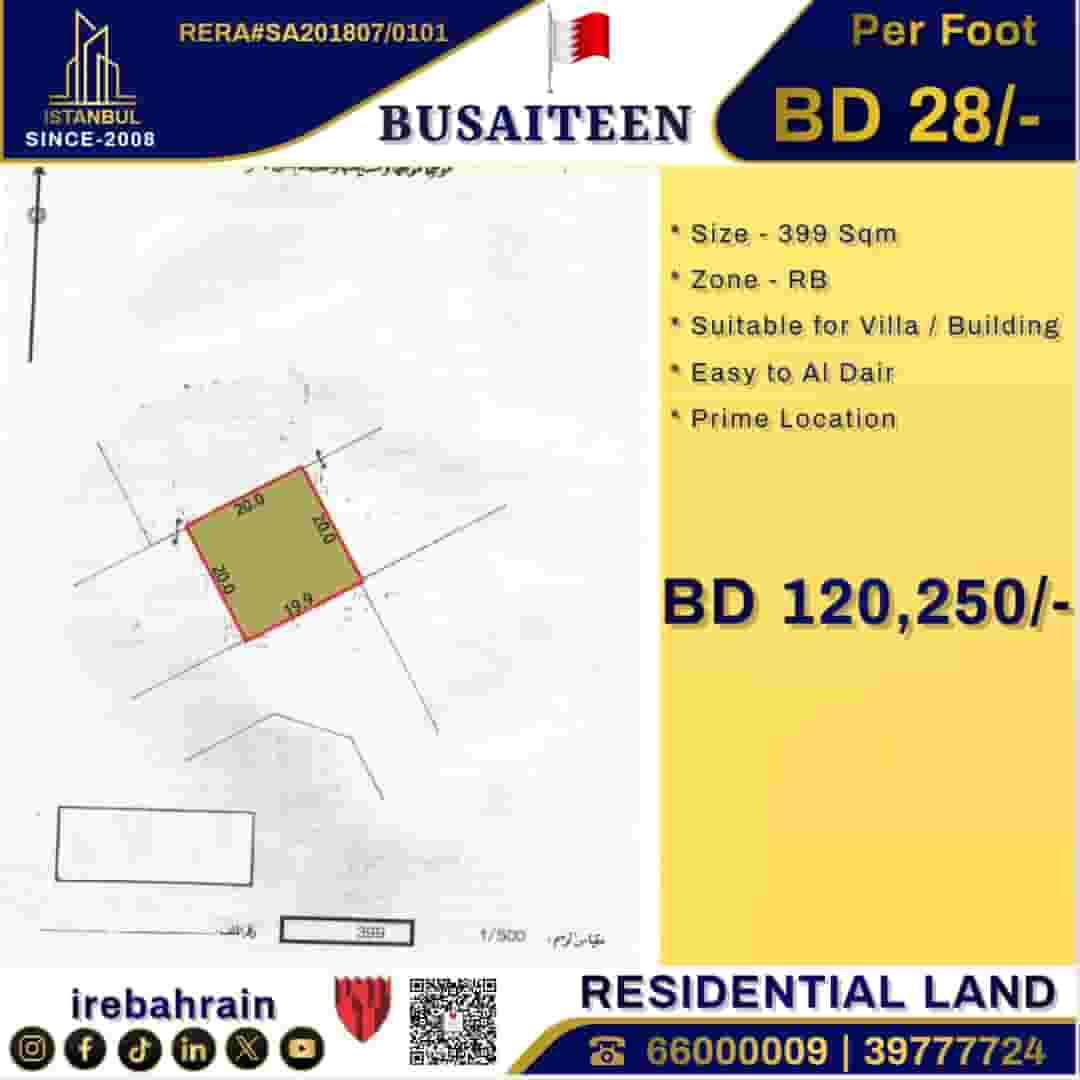 Residential Land for sale in Busaiteen