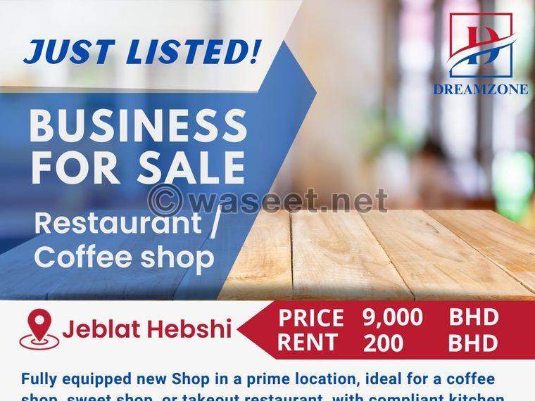 Fully Equipped New Shop for Sale Suitable for a Coffee Shop 0