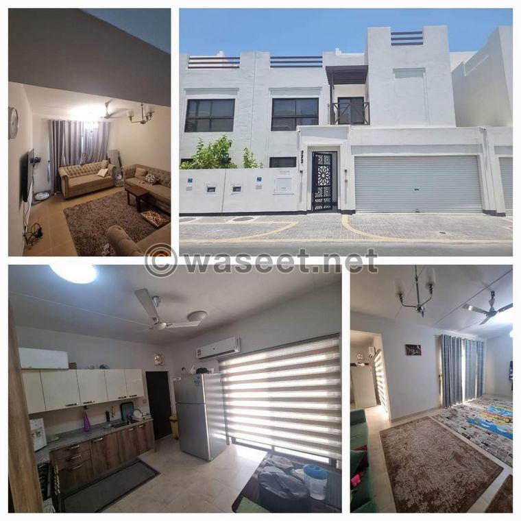 A semi-furnished villa for rent in Durrat Al-Muharraq with electricity  0