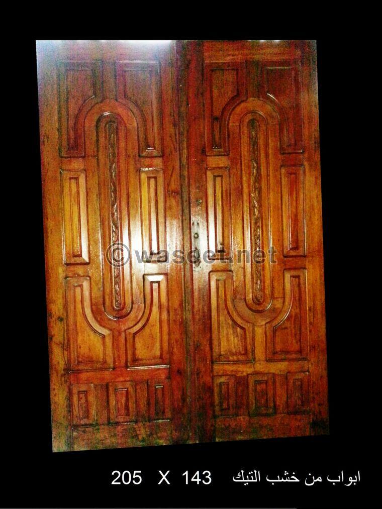 Doors made of precious teak wood 1