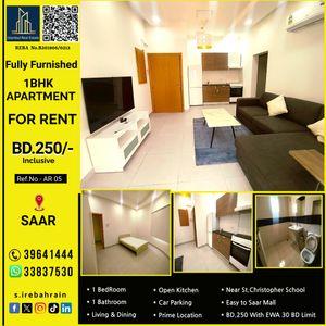 Fully furnished one bedroom apartment for rent in Saar