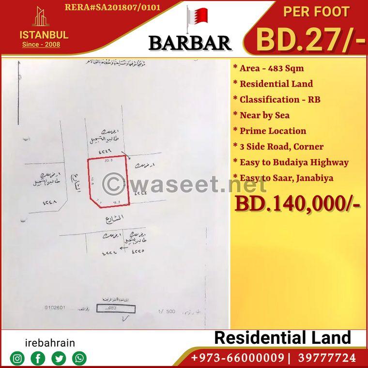 Residential land for sale in Barbar 0