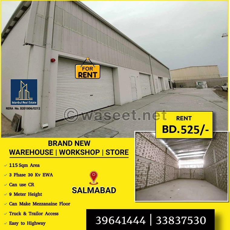 115 sqm warehouse for rent in Salmanabad 0