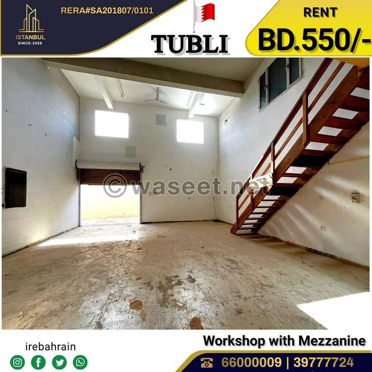 Warehouse and workshop with mezzanine for rent Tubli 2