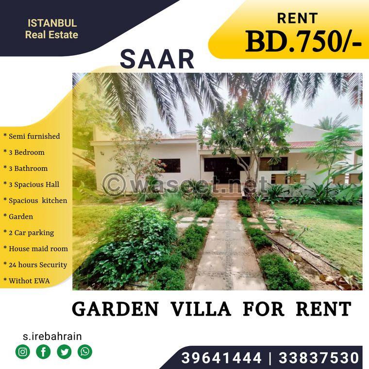 For rent villa with garden 0