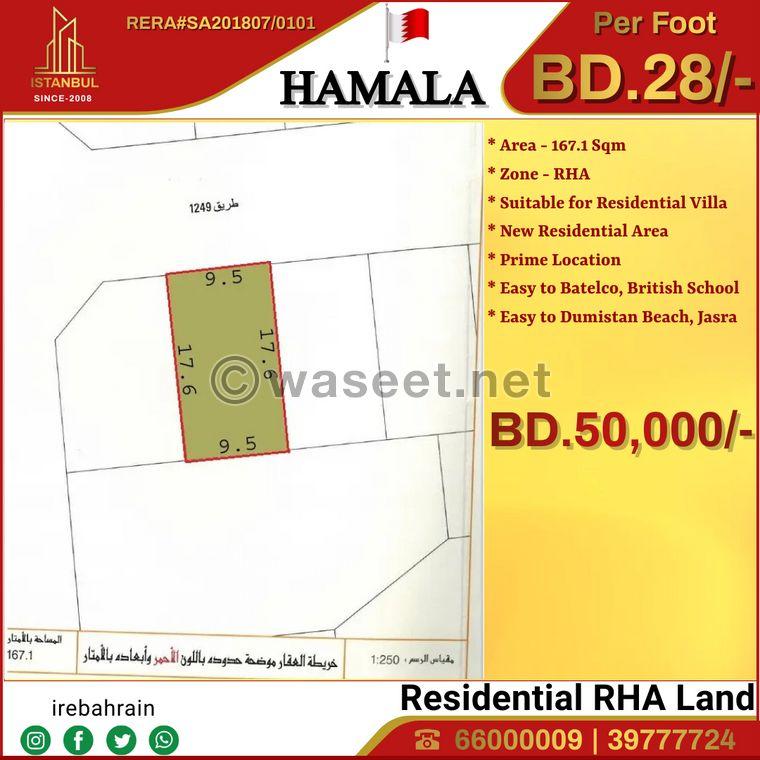 Prime Residential RHA Land for Sale in Hamala  0