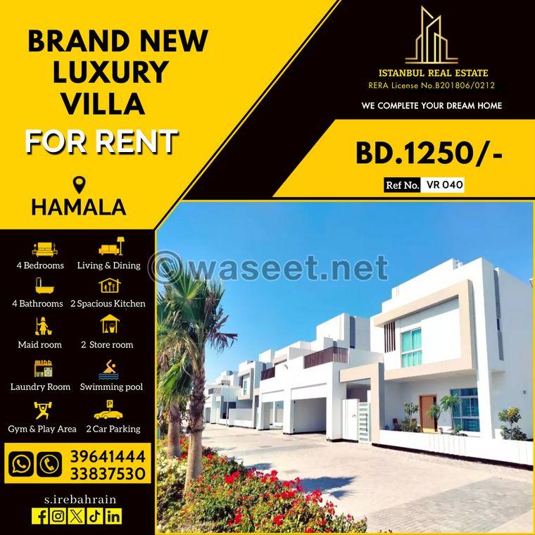 New luxury villa for rent in Hamala 0