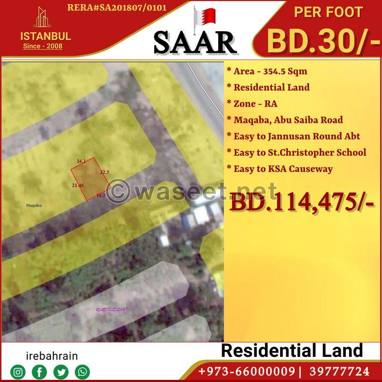 Residential land   RA  for sale in Saar Maqaba  0