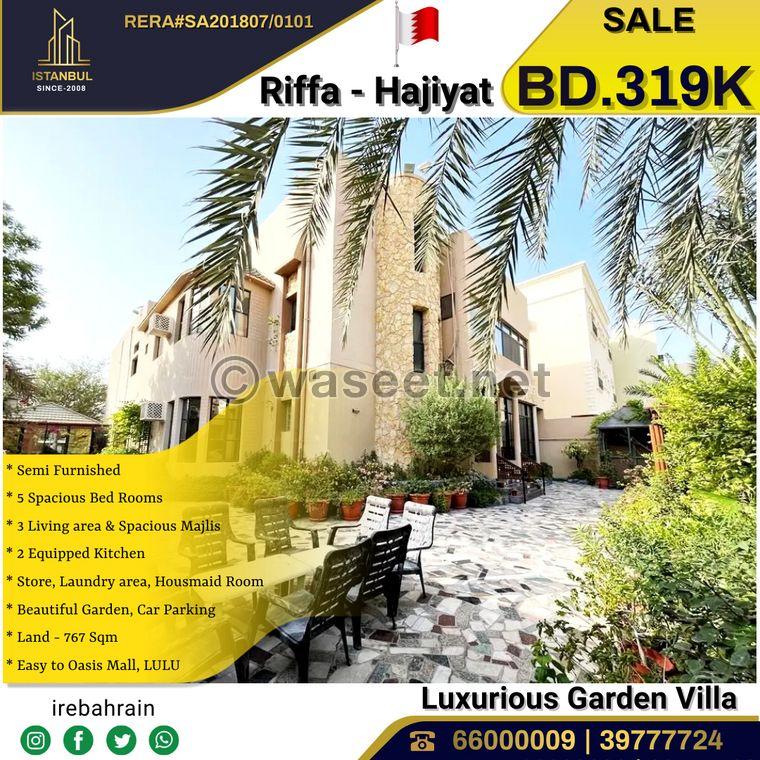 Villa with beautiful garden for sale in Riffa 0