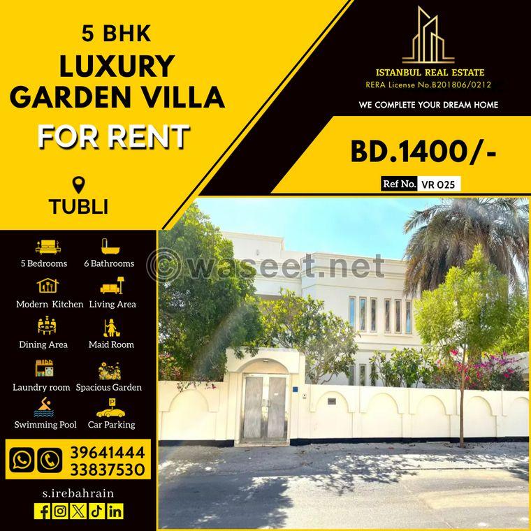 Luxury garden villa for rent in Tubli 0