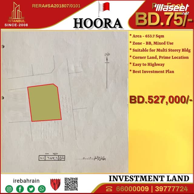 Investment Plot for Sale in Hoora