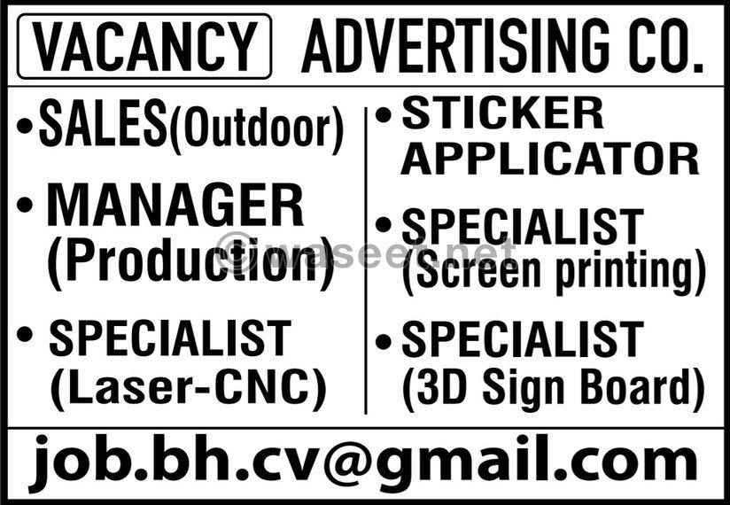 Vacancy : Advertising & Promotion 0