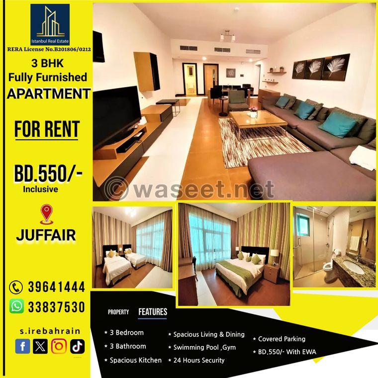 For rent a fully furnished luxury apartment of 155 meters 7