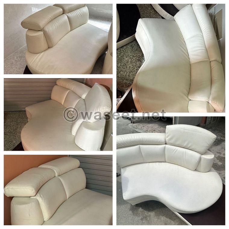 White leather sofa for sale  0