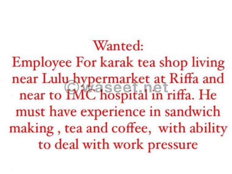 Wanted employee for karak shop 0