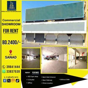 450 sqm car showroom for rent in Sanad