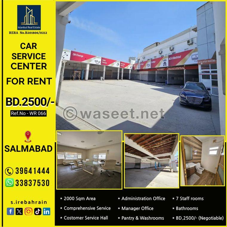 Comprehensive car service center 2000 square meters for rent in Salmabad  0