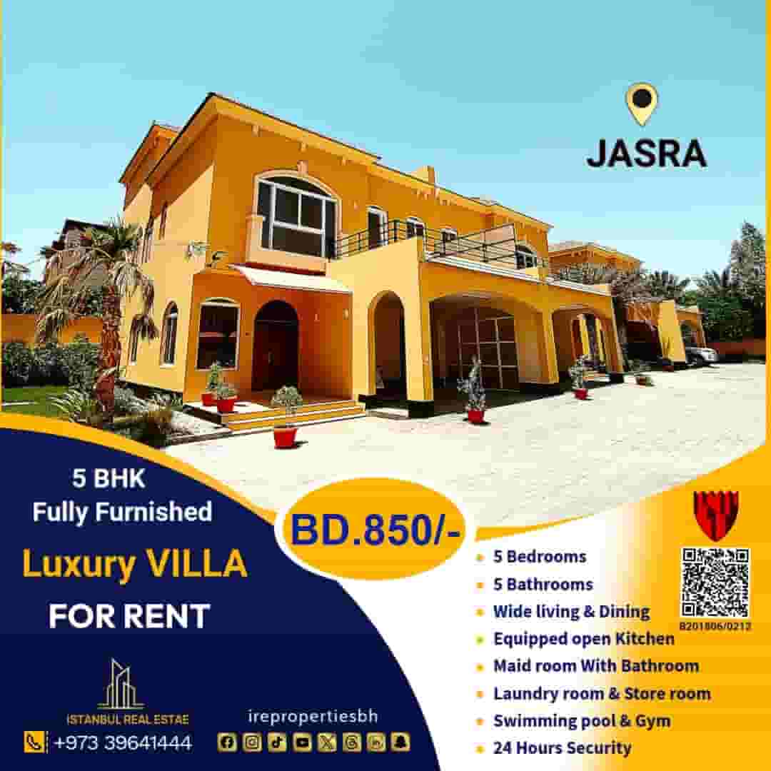 A luxurious fully furnished 5 bedroom villa for rent in Jasra A luxurious fully furnished 5 bedroom villa for rent in Jasra