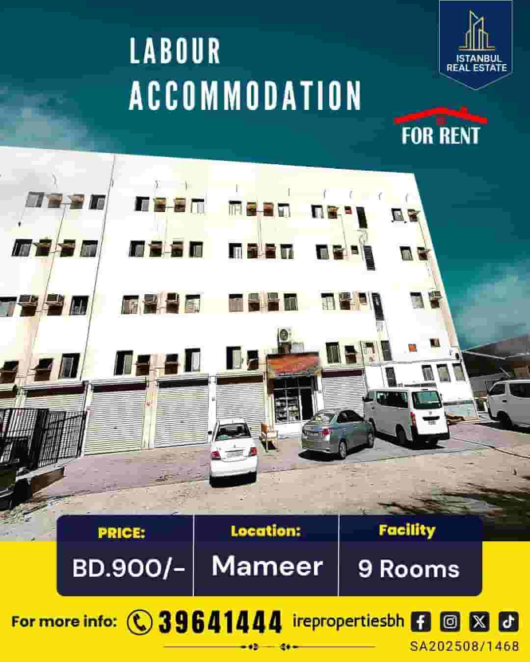 Labour accommodation ( 45 Labours) for rent in Mameer BD.900/- Labour accommodation ( 45 Labours) for rent in Mameer BD.900/-
